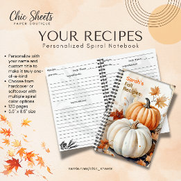 Personalized Fall Recipes Spiral Notebook