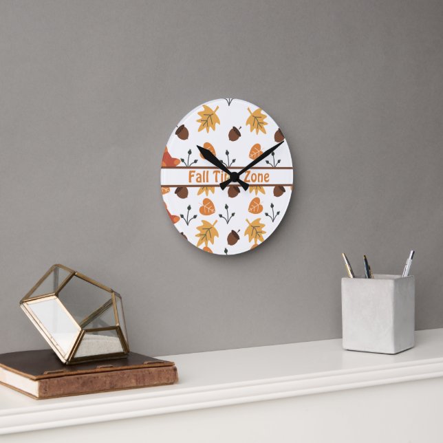 Personalized Fall Round Wall Clock (Office)