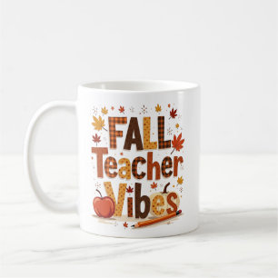 Personalized Fall Teacher Vibes Coffee Mug