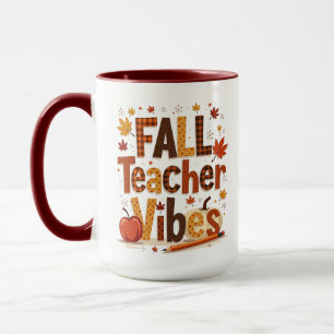 Personalized Fall Teacher Vibes Mug