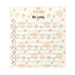 Personalized Fall Themed To-Do list notepad
