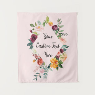 Personalized Fall Wedding Ceremony Photo Booth Tapestry