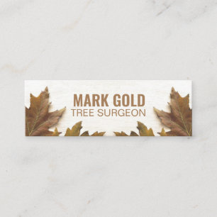 Personalized "Fallen Leaves on Wood" Social Media Mini Business Card