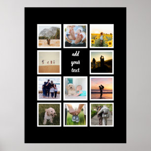 Personalized Family 11 Photo Custom Collage Poster