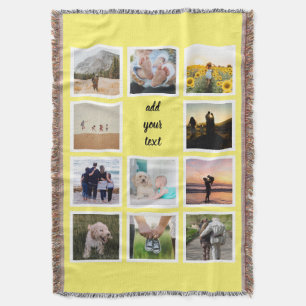 Personalized Family 11 Photo Custom Collage Throw Blanket