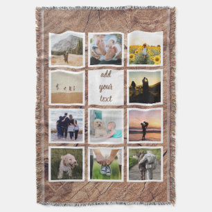 Personalized Family 11 Photo Custom Collage Throw Blanket