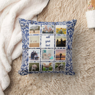 Personalized Family 11 Photo Custom Collage Throw Pillow