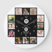 Personalized Family 12 Photo Collage Black 2 Logo