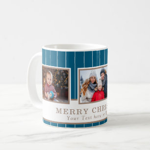 Personalized Family 3 Photo Collage Christmas  Coffee Mug