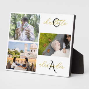 Personalized Family 3 Photo Collage Plaque Gift