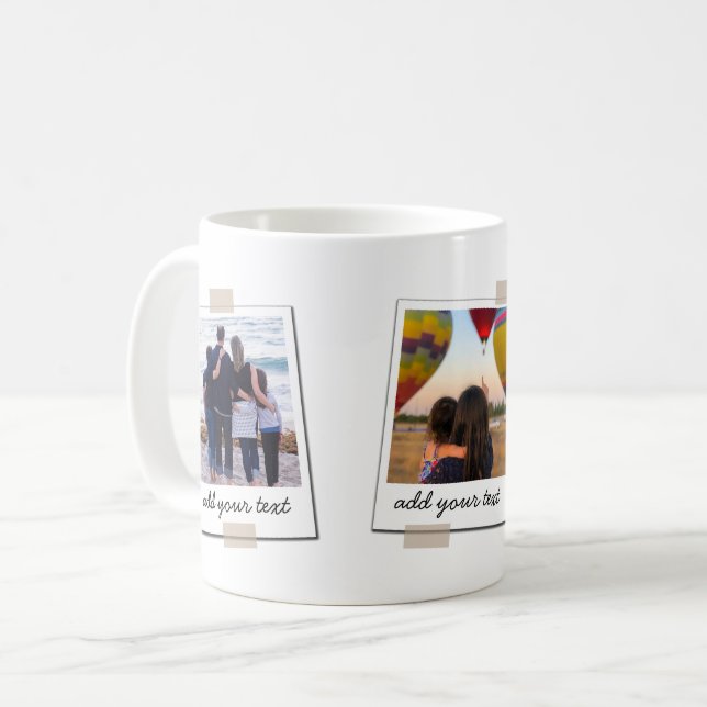 Personalized Family 3 Photo Custom Collage Coffee Mug (Front Left)