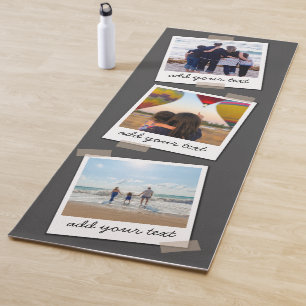 Personalized Family 3 Photo Custom Collage Yoga Mat