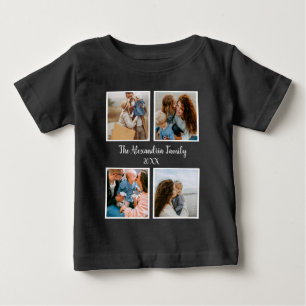 Personalized family 4 photo collage template baby T-Shirt