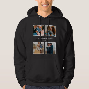 Personalized family 4 photo collage template hoodie