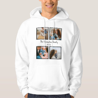 Personalized family 4 photo collage template hoodie