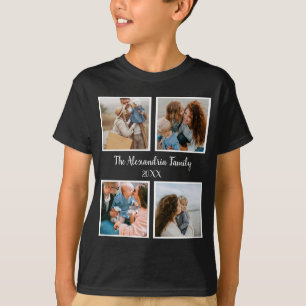 Personalized family 4 photo collage template T-Shirt