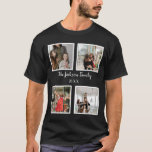 Personalized family 4 photo collage template T-Shirt<br><div class="desc">Personalized family photo collage template. For your perfect occasion as an individual or family. It can also be gifted to best friends with any event</div>