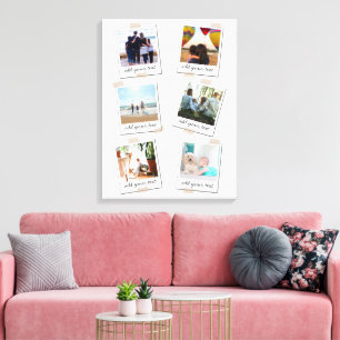 Personalized Family 6 Photo Custom Collage Canvas Print