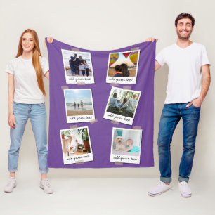 Personalized Family 6 Photo Custom Collage Fleece Blanket