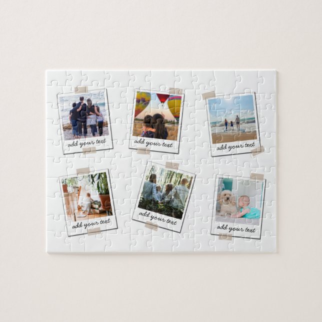 Personalized Family 6 Photo Custom Collage Jigsaw Puzzle (Horizontal)