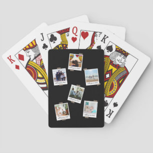 Personalized Family 6 Photo Custom Collage Playing Cards