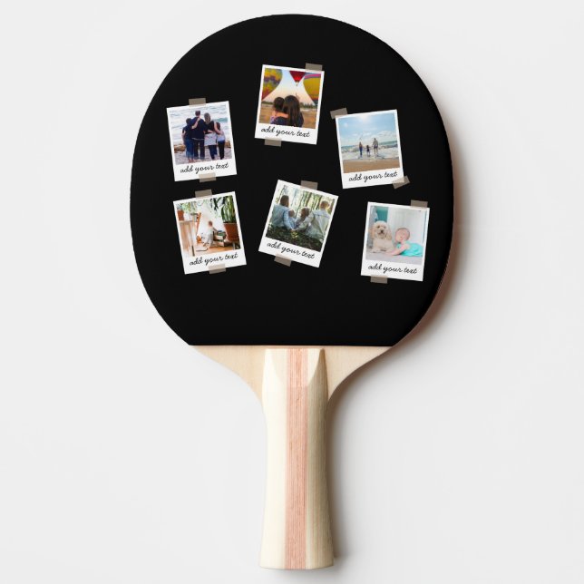 Personalized Family 6 Photo Custom Table Tennis Ping Pong Paddle (Front)
