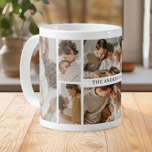 Personalized Family 8 Photo Collage Coffee Mug