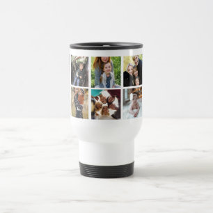 Personalized Family 8 Photo Collage Travel Mug