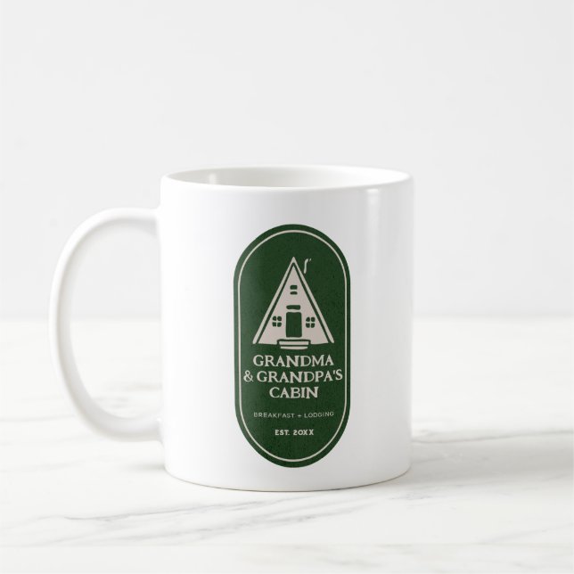 Personalized Family A Frame A-frame Cabin Coffee Mug (Left)