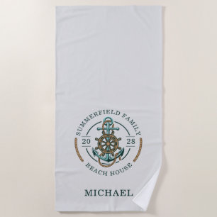 Personalized Family Beach House Matching Beach Towel