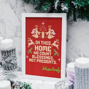 Personalized Family Blessings Christmas Sign