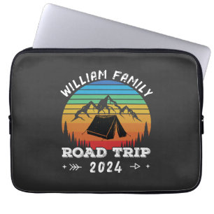 Personalized Family Camping Adventure Road Trip Laptop Sleeve