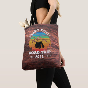Personalized Family Camping Adventure Road Trip Tote Bag