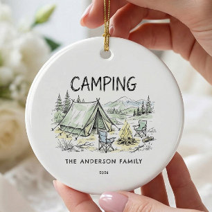 Personalized Family Camping Ornament