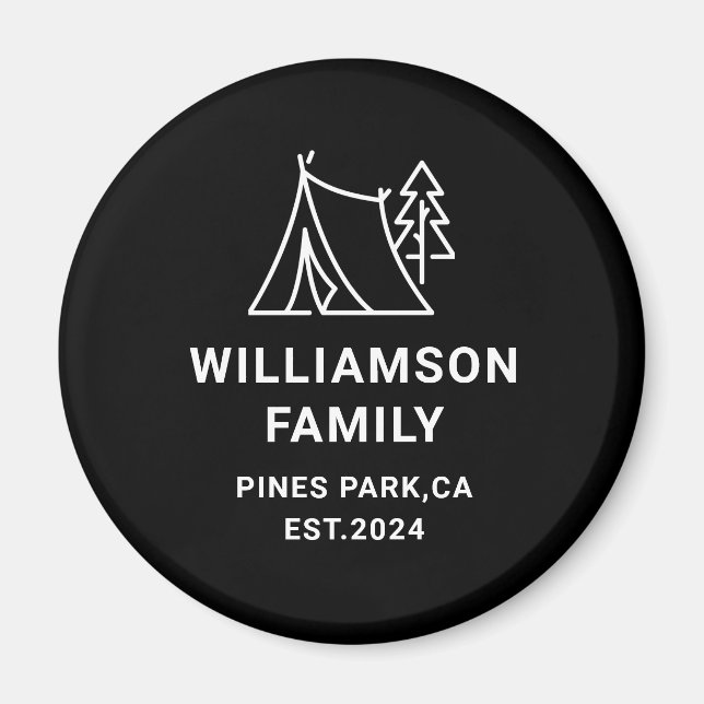 Personalized Family Camping Trip Reunion keepsake Magnet (Front)