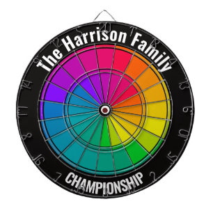 Personalized Family Championship Colour Wheel Dartboard