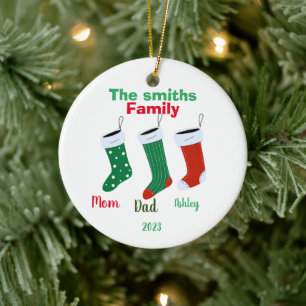 Personalized family Christmas 2023 Ceramic Ornament