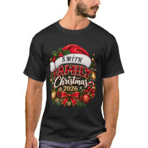 Personalized Family Christmas 2026 Holiday T-Shirt