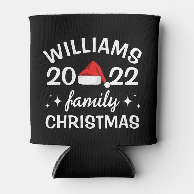 Personalized Family Christmas Can Cooler (Front)