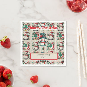 Personalized Family Christmas Celebration Placemat Napkin