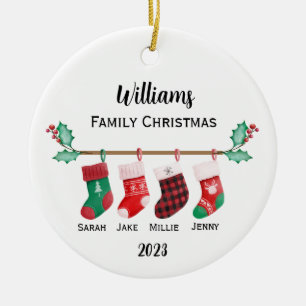 Personalized Family Christmas Ceramic Ornament