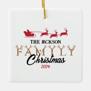 Personalized Family Christmas Ceramic Ornament