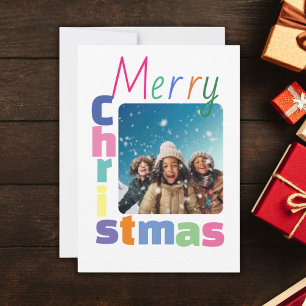 Personalized family Christmas Colourful modern Holiday Card