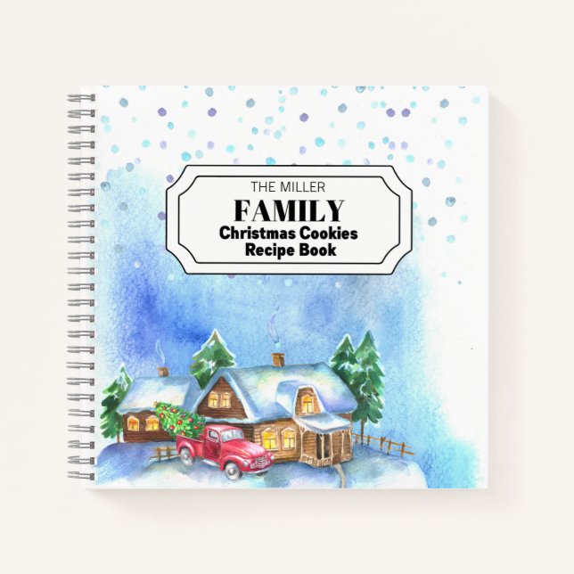 Personalized Family Christmas Cookies Recipe Notebook (Front)