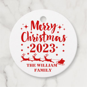 Personalized Family Christmas Favour Tags