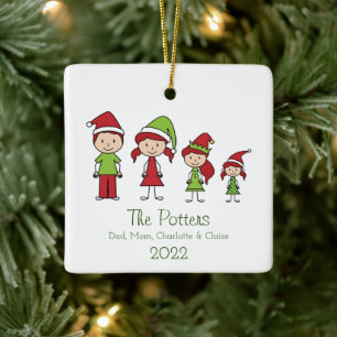 Personalized Family Christmas Keepsake Ceramic Orn Ornament