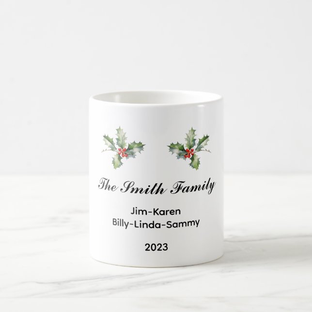Personalized Family Christmas Keepsake Coffee Mug (Center)