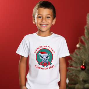 Personalized Family Christmas Llama Design T-Shirt