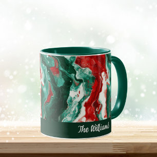 Personalized Family Christmas Mug – Marble Design