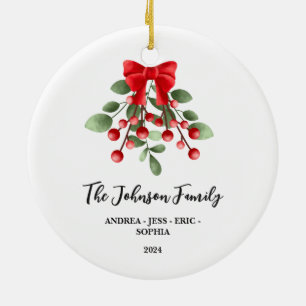 Personalized Family Christmas Ornament, 2-Sided Ceramic Ornament
